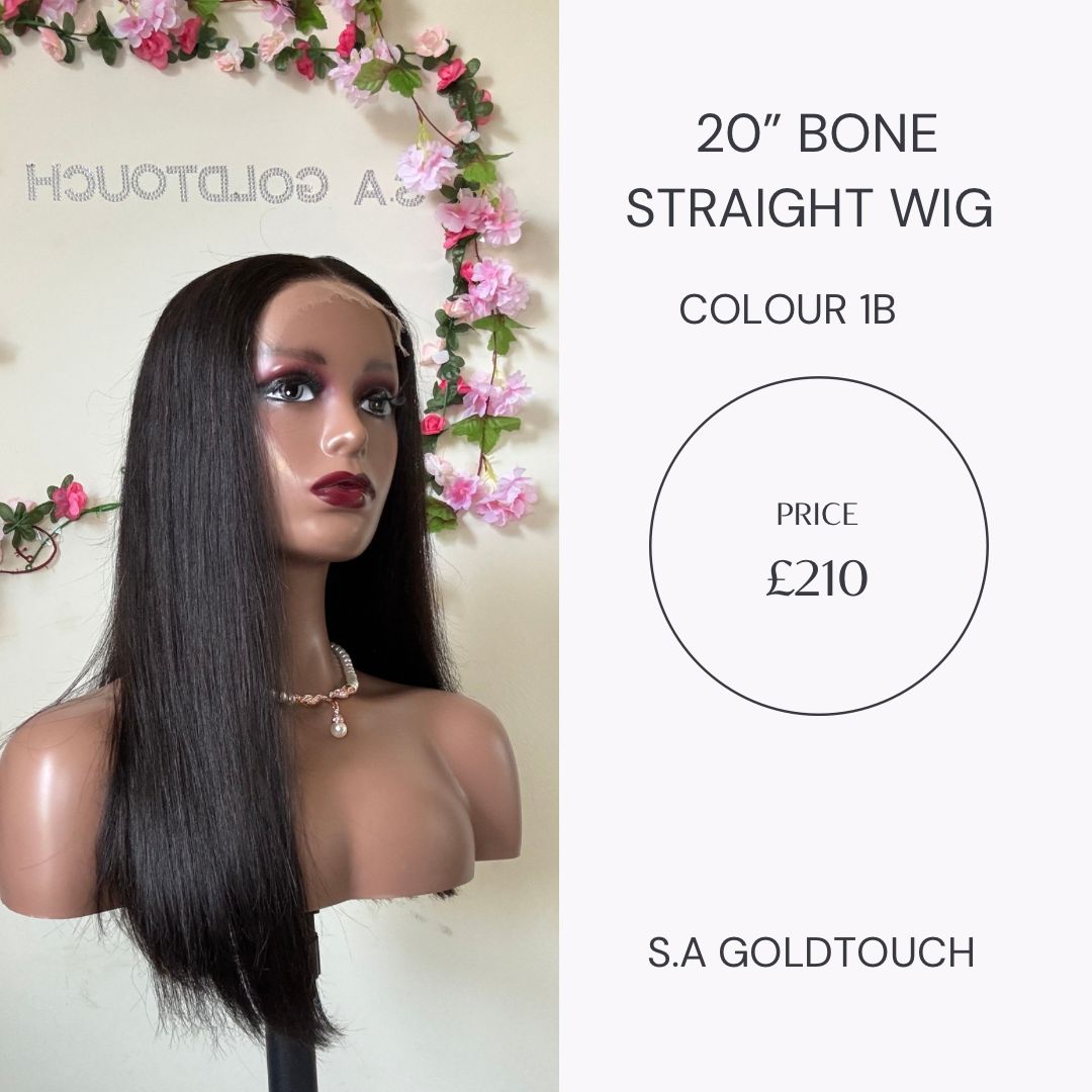 20" Bone Straight Wig